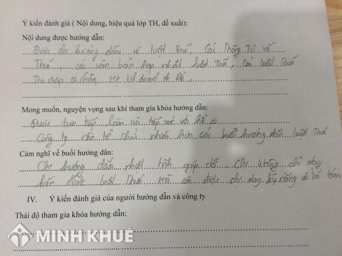 Kỹ năng tư vấn pháp luật Thuế cho học viên Công ty Luật Minh Khuê tháng 3 năm 2016