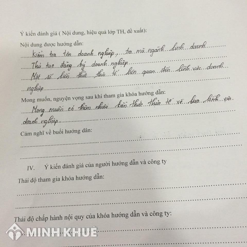 Buổi đào tạo Kỹ năng tư vấn pháp luật doanh nghiệp cho học viên Công ty Luật Minh Khuê tháng 5 năm 2016