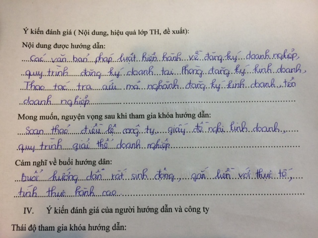 Cảm nhận buổi đào tạo Kỹ năng tư vấn pháp luật doanh nghiệp cho học viên Công ty Luật Minh Khuê tháng 2 năm 2016