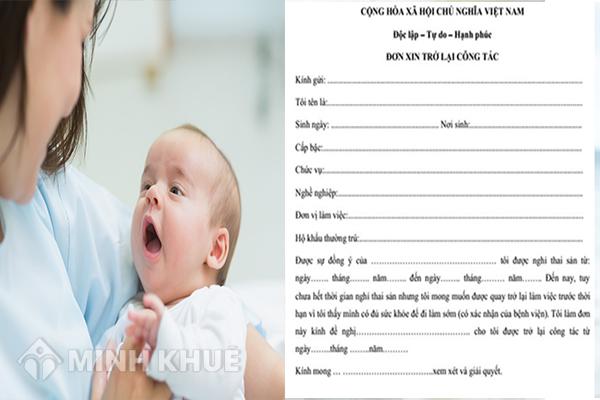 Xin đi làm sớm trước khi hết thời gian hưởng chế độ thai sản có được không?