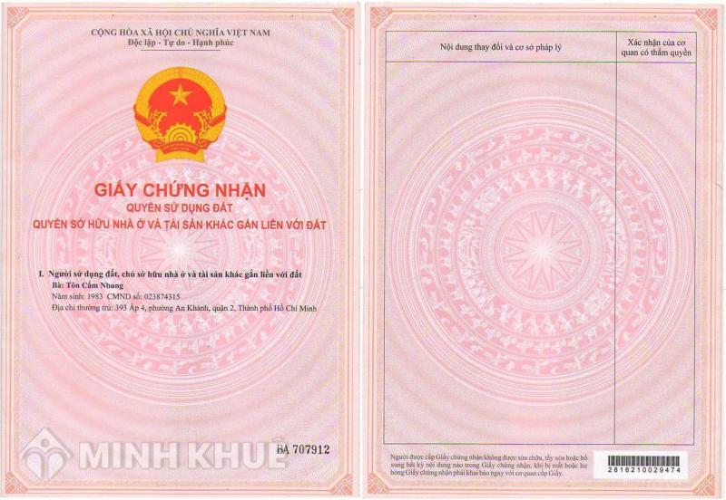 Theo Luật mới hiện hành sẽ được cấp sổ đỏ hay sổ hồng khi làm thủ tục cấp giấy chứng nhận ?