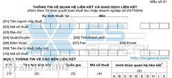Giao dịch liên kết và hướng dẫn kê khai thông tin về các bên liên kết ở mẫu 01.