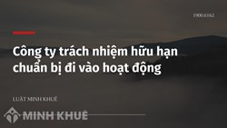 Công ty trách nhiệm hữu hạn chuẩn bị đi vào hoạt động ?
