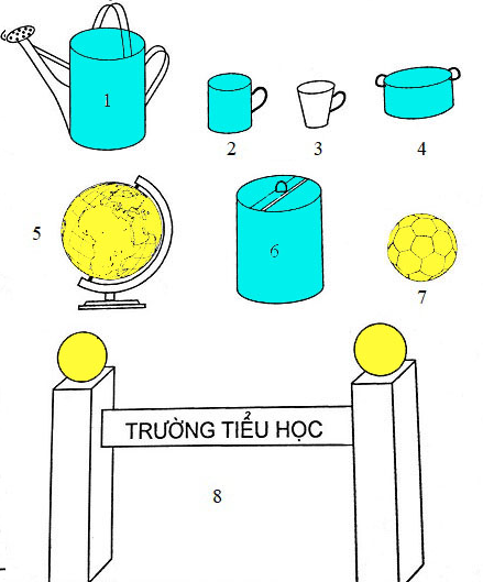 Vở bài tập Toán dành cho lớp 5 bài 118: Giới thiệu hình trụ, giới thiệu hình cầu