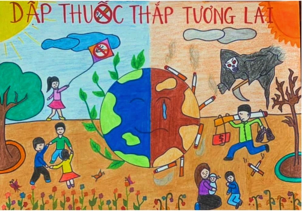 Tranh tuyên truyền tác hại của thuốc lá đẹp, ấn tượng nhất 2023