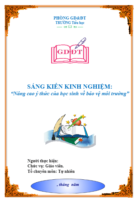 Hướng dẫn mẫu bìa sáng kiến kinh nghiệm mới nhất có chọn lọc