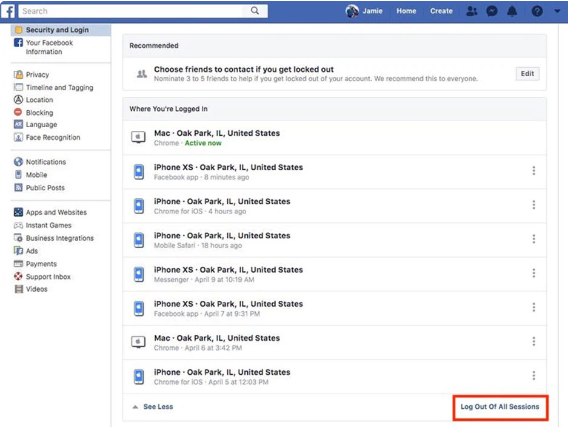 Làm sao để đăng xuất Facebook trên các thiết bị khác từ xa cực nhanh