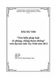 Mẫu bìa bài dự thi tìm hiểu pháp luật về Phòng chống tham nhũng chi tiết mới nhất