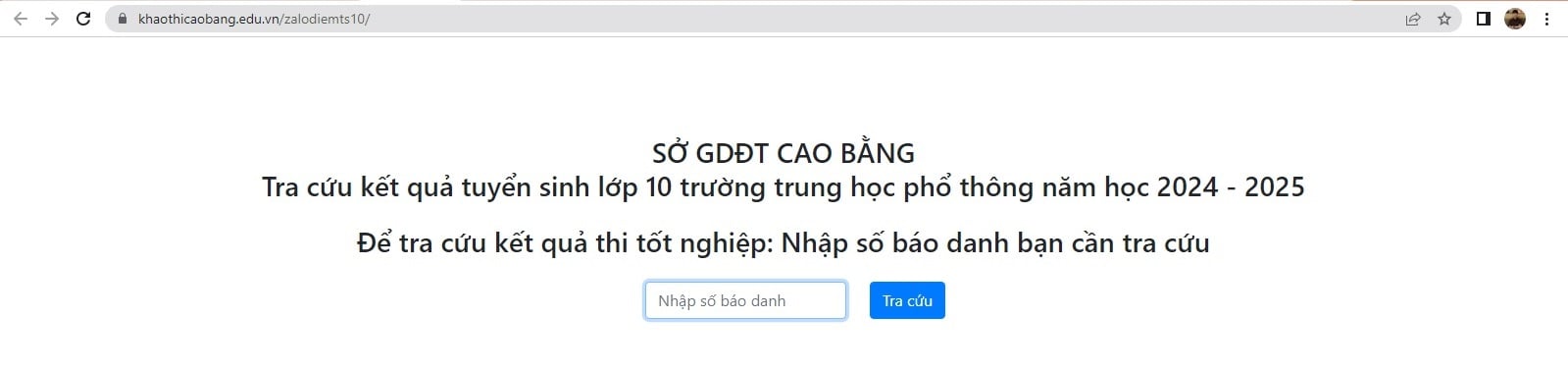 Cách tra cứu điểm thi tuyển sinh lớp 10 tỉnh Cao Bằng năm học 2024 2025?