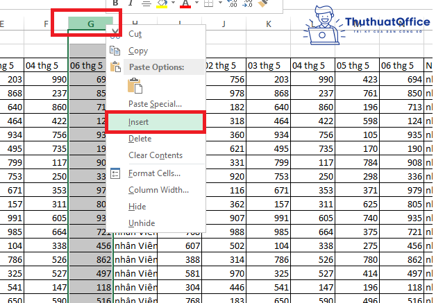Cách sửa lỗi không insert được cột, hàng trong Excel nhanh nhất