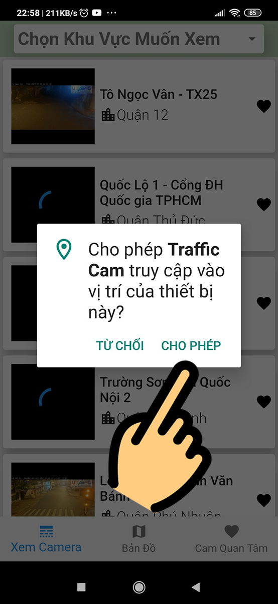 Cách xem camera khu vực ngập nước, kẹt xe tại TPHCM trên điện thoại