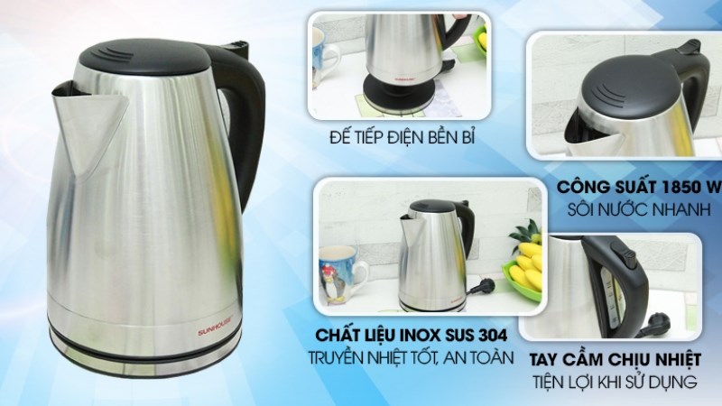 Top 14 thương hiệu bình đun siêu tốc inox bền đẹp, giá tốt