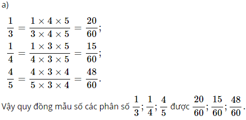 Toán lớp 4 trang 117, 118 Luyện tập quy đồng mẫu các phân số