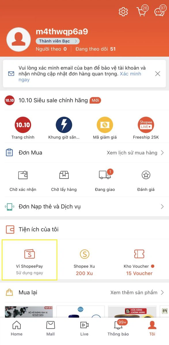 Hướng dẫn liên kết ví ShopeePay với tài khoản ngân hàng đơn giản