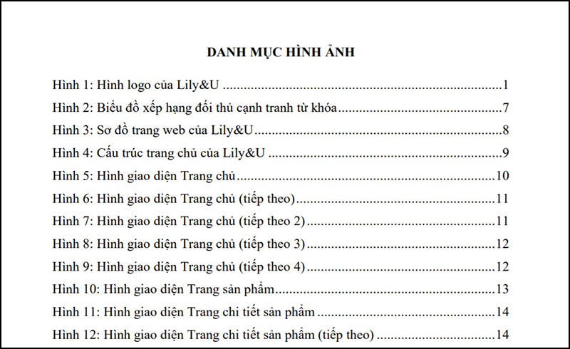 Cách tạo mục lục cho bảng biểu, hình ảnh trong Word tự động đơn giản
