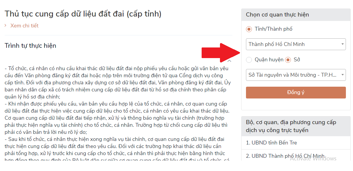 Thủ tục cung cấp dữ liệu đất đai Online cấp Tỉnh cần những gì?