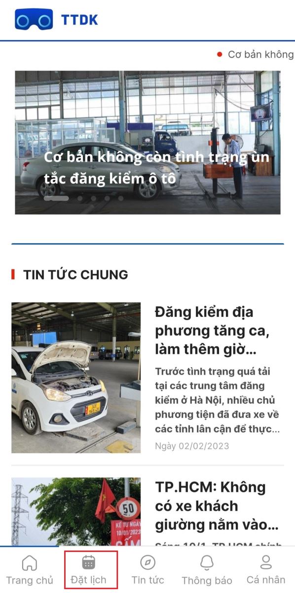 Cách đăng ký đặt lịch hẹn đăng kiểm xe trên điện thoại