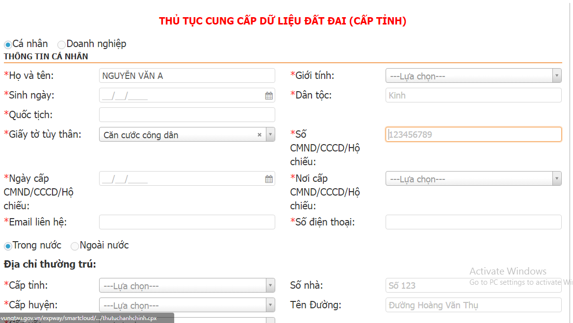 Thủ tục cung cấp dữ liệu đất đai Online cấp Tỉnh cần những gì?