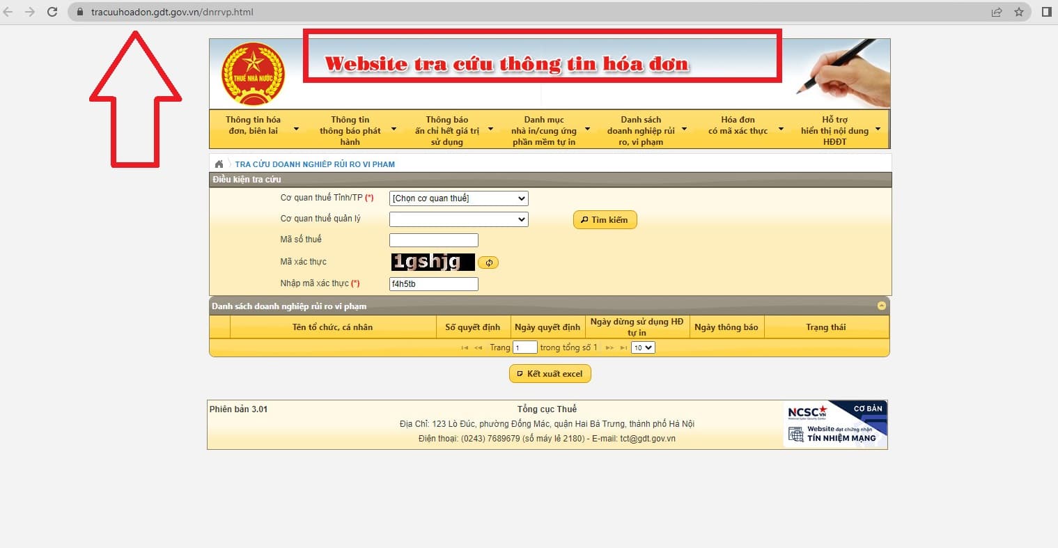 Cách tra cứu danh sách doanh nghiệp thuộc loại rủi ro cao về thuế