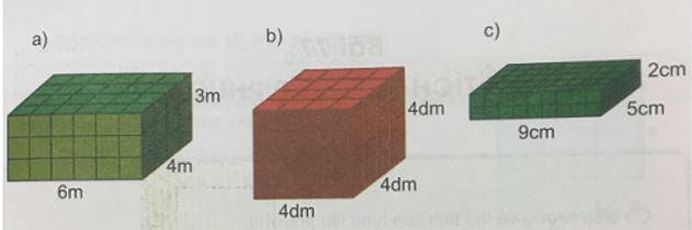 Giải Toán lớp 5 VNEN bài 76: Thể tích hình hộp chữ nhật