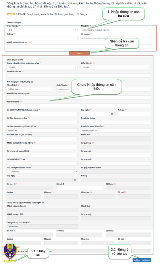 Đăng ký sang tên xe máy không chính chủ online
