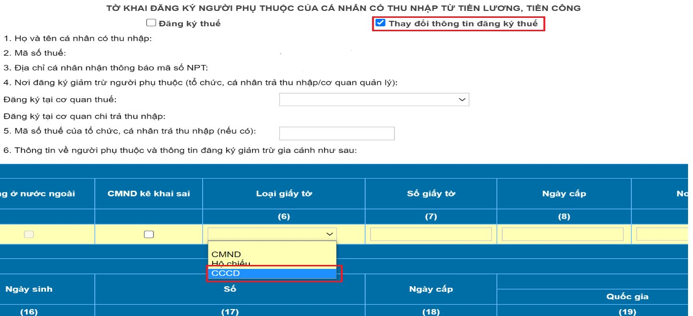 Hướng dẫn mới nhất cập nhật thông tin CCCD trong đăng ký thuế