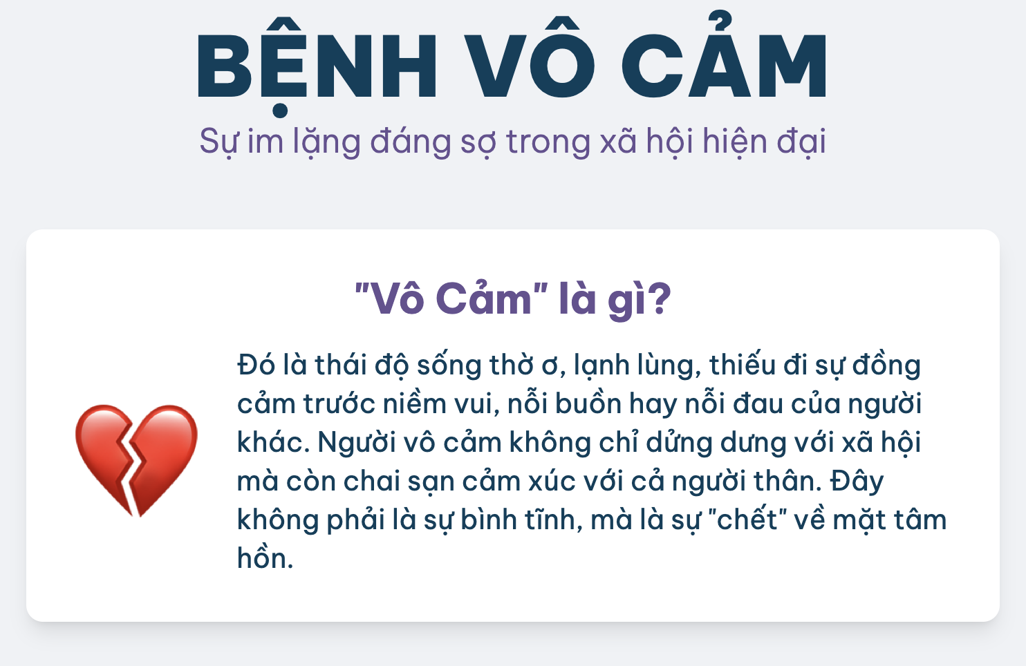 Bài văn thuyết minh về hiện tượng vô cảm lớp 11