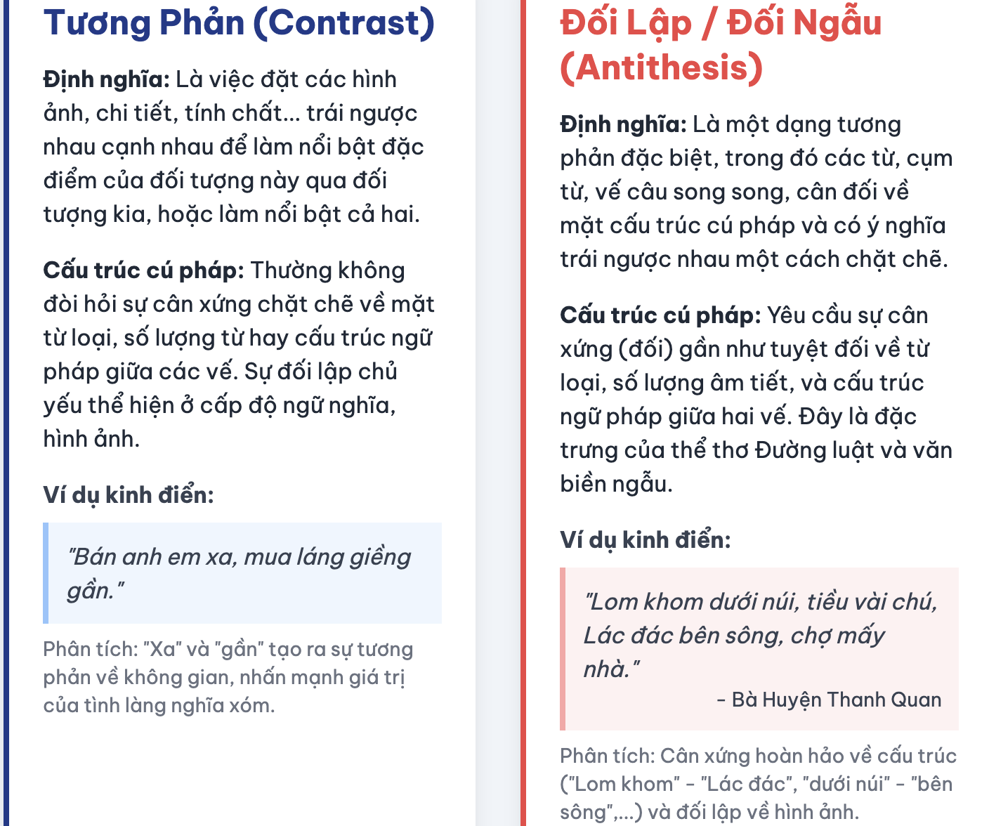 Biện pháp tu từ tương phản là gì? Ví dụ và tác dụng của biện pháp tu từ tương phản