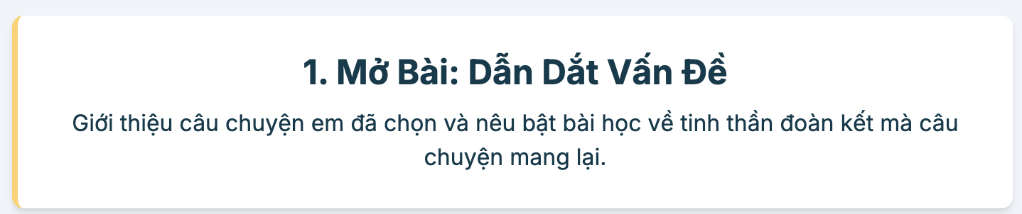 Nêu cảm nghĩ về một câu chuyện giáo dục tinh thần đoàn kết mà em đã được đọc được nghe kể