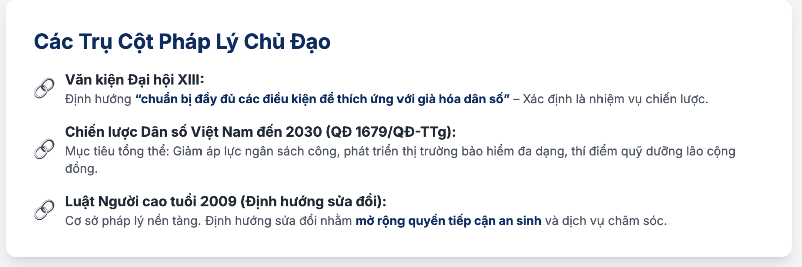 Chính sách về thích ứng với già hóa dân số hiện nay như thế nào?