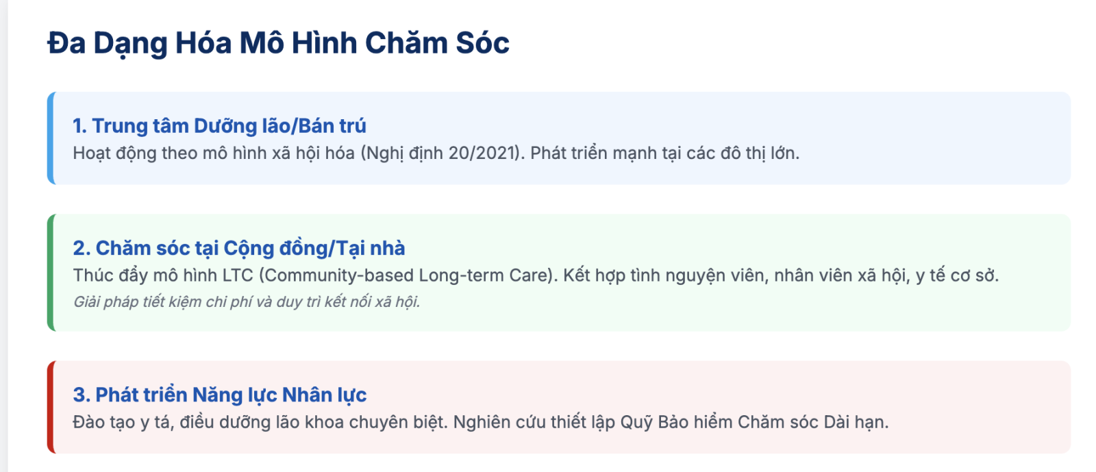 Chính sách về thích ứng với già hóa dân số hiện nay như thế nào?
