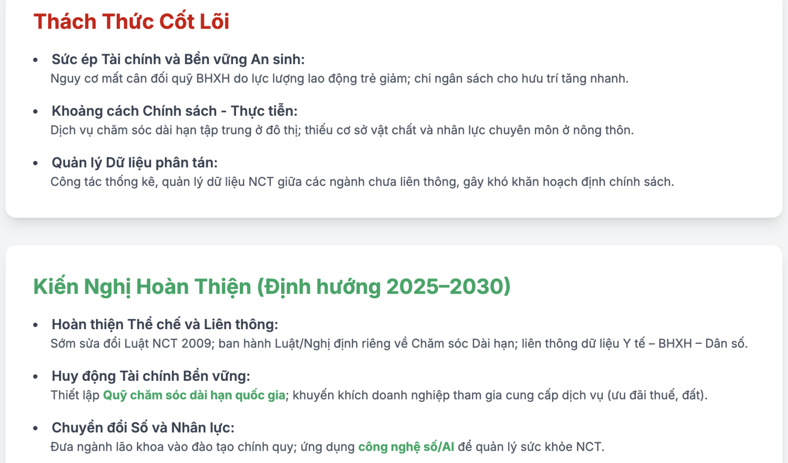Chính sách về thích ứng với già hóa dân số hiện nay như thế nào?