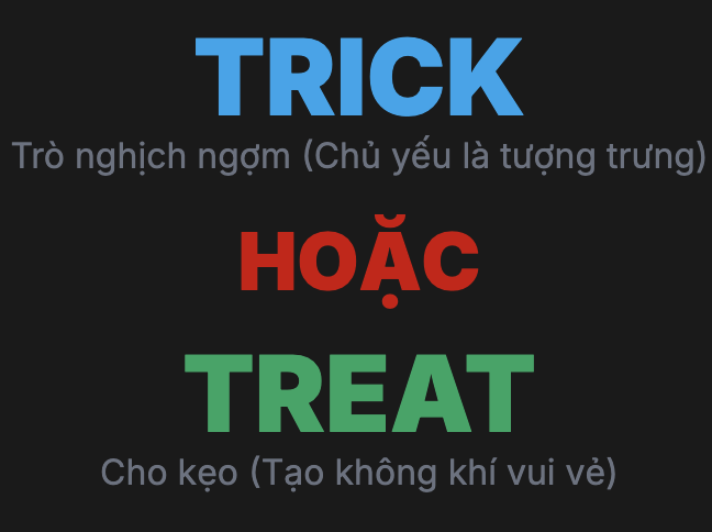Cho kẹo hay bị ghẹo trong lễ hội Halloween nghĩa là gì?
