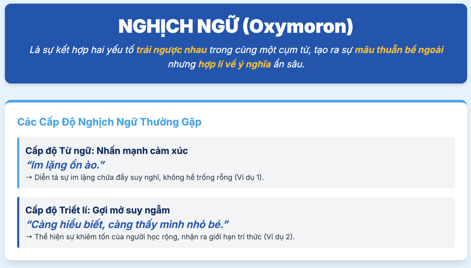 Biện pháp tu từ nghịch ngữ là gì? Ví dụ và tác dụng của nghịch ngữ
