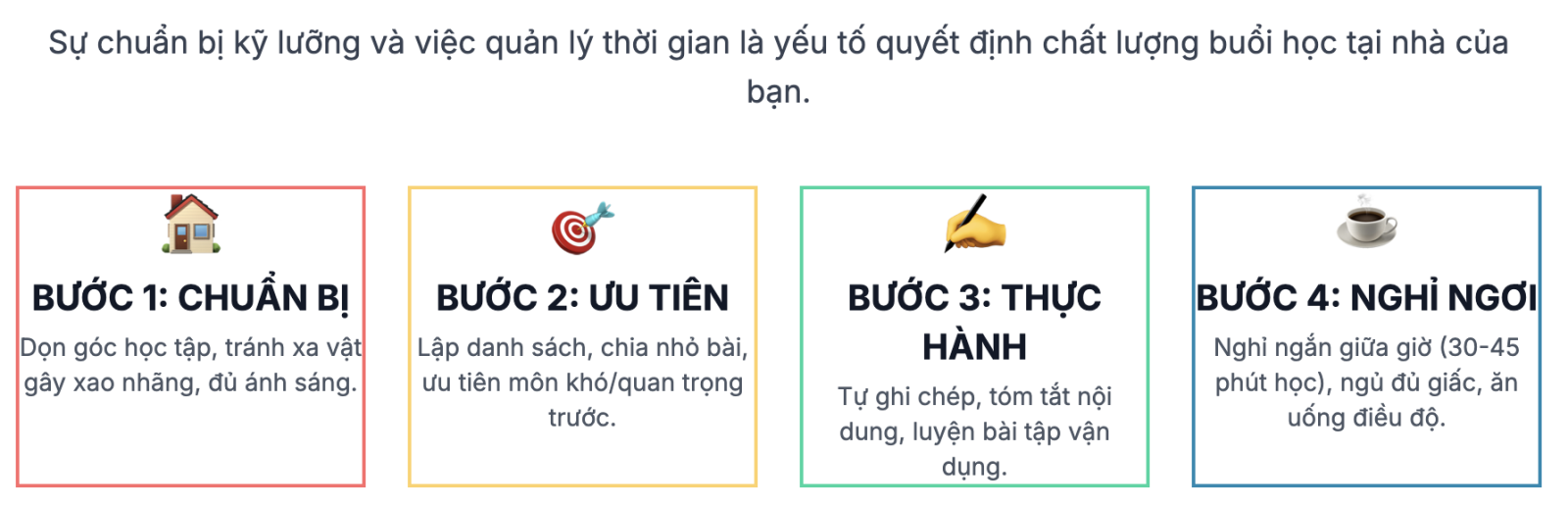Viết một đoạn văn chia sẻ cách học bài ở nhà của em