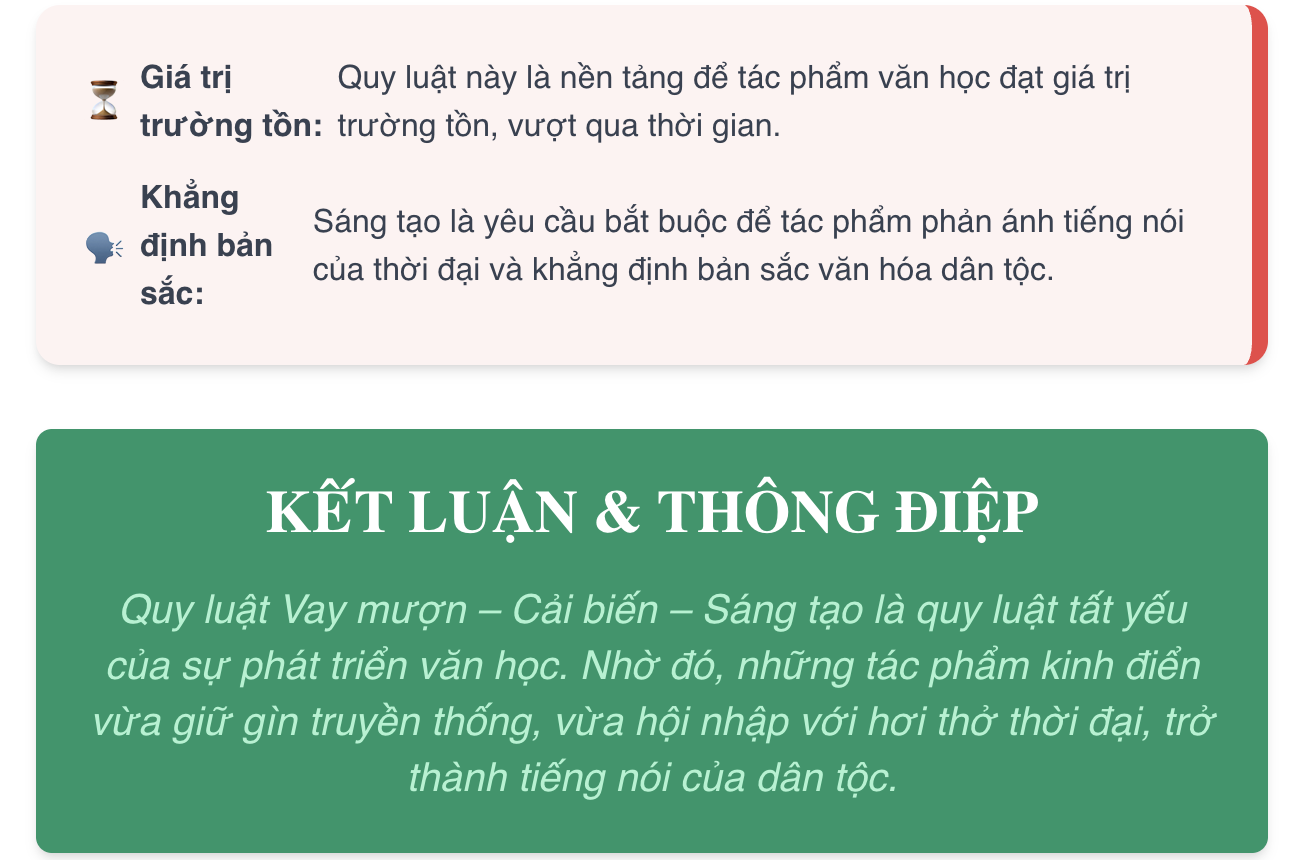 Nghị luận về việc vay mượn, cải biến, sáng tạo trong một tác phẩm văn học