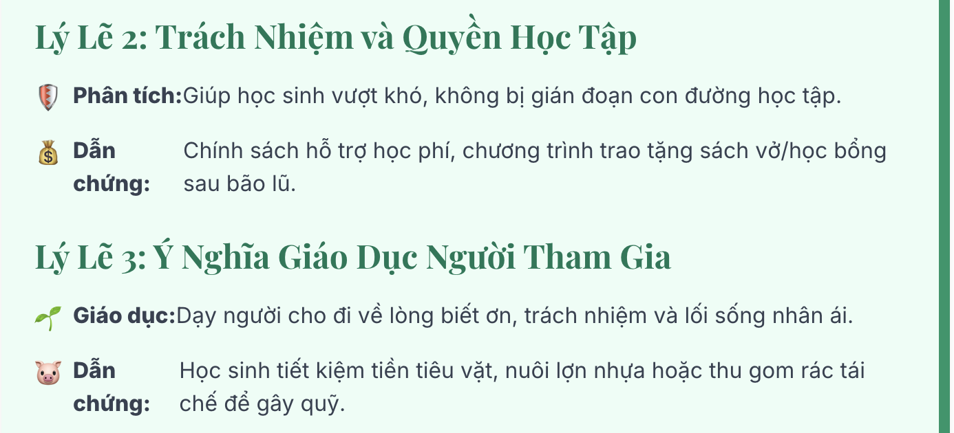 Đoạn văn nêu ý kiến tán thành một hoạt động ủng hộ giúp đỡ các bạn học sinh vùng thiên tai