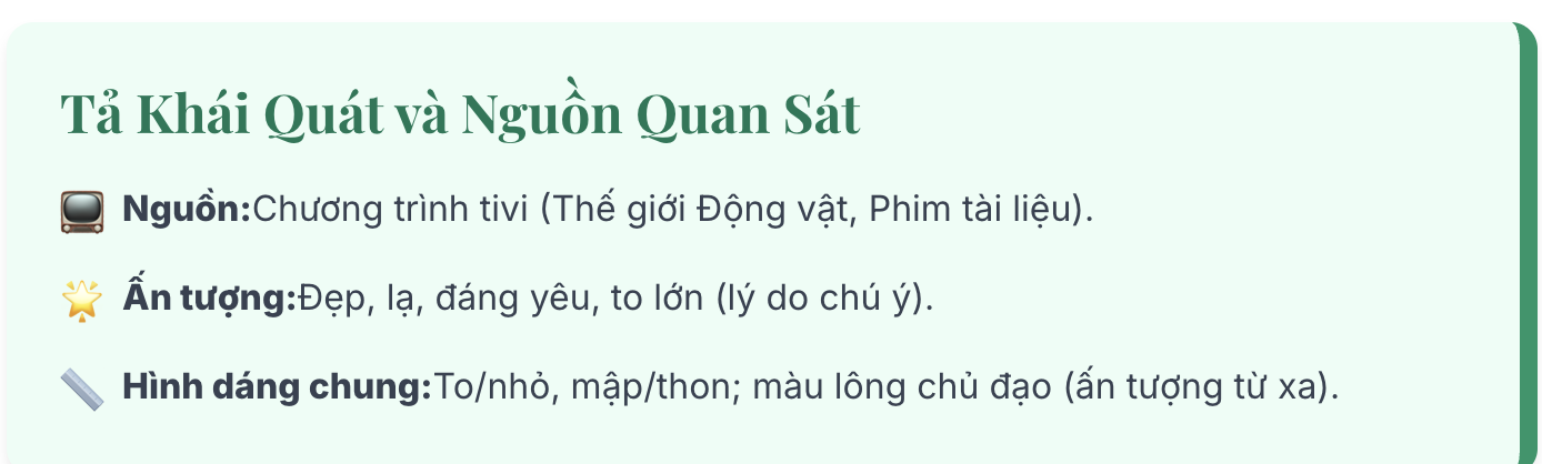 Viết bài văn tả con vật trên tivi lớp 4