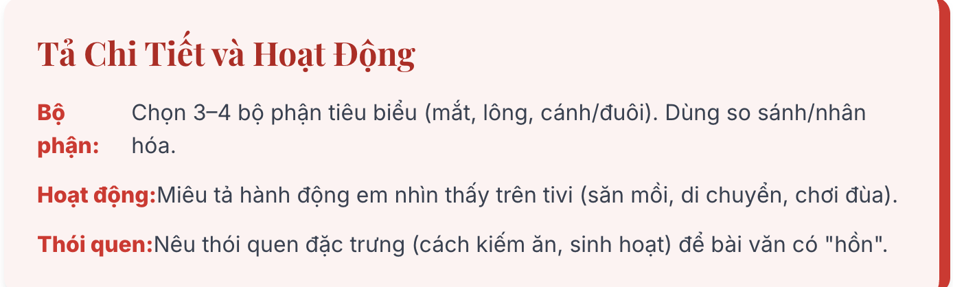 Viết bài văn tả con vật trên tivi lớp 4