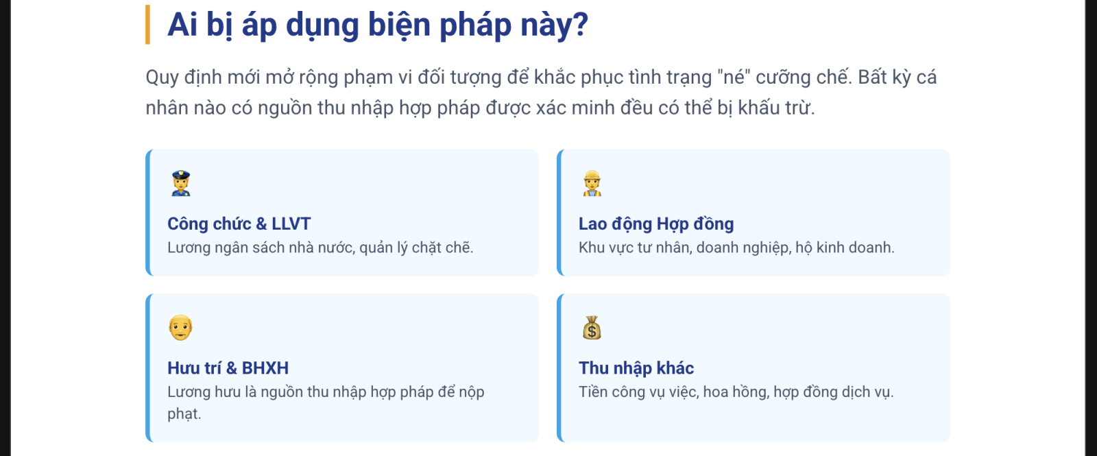 Từ 2026, đối tượng nào bị khấu trừ lương để nộp phạt vi phạm hành chính?