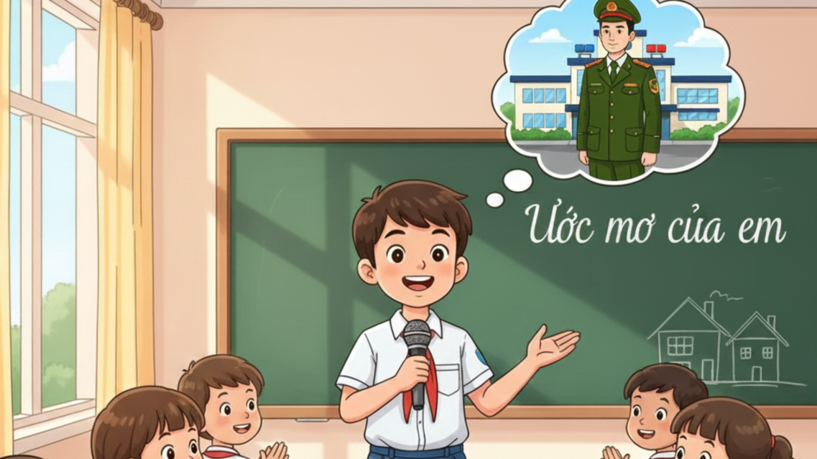 Viết đoạn văn nói về ước mơ làm công an lớp 3