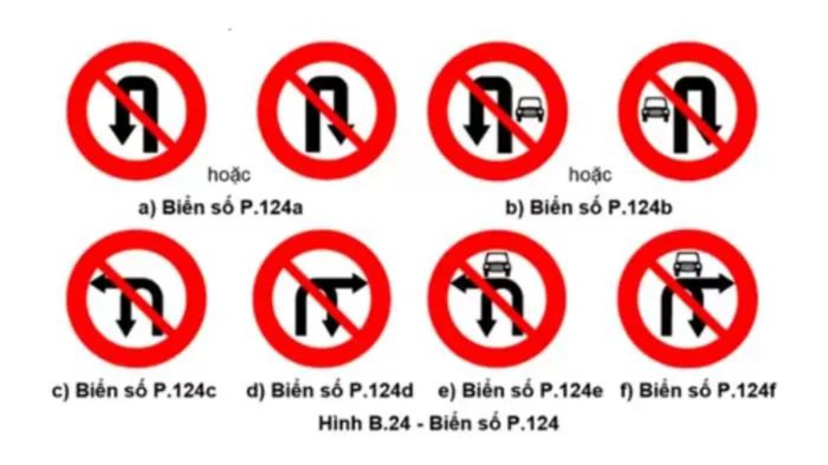 Tổng hợp các biển cấm quay đầu xe mới nhất năm 2024