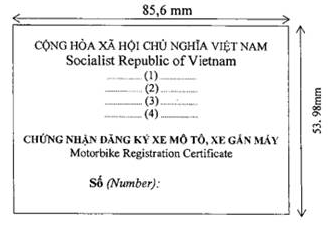 Mặt sau giấy chứng nhận đăng ký xe mô tô, xe máy