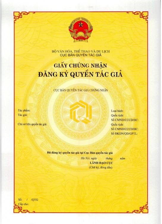 Mẫu Giấy chứng nhận Đăng ký quyền tác giả mới nhất năm 2024