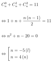 Điều kiện n ∈ ℕ, n ≥ 2. Khi đó:
