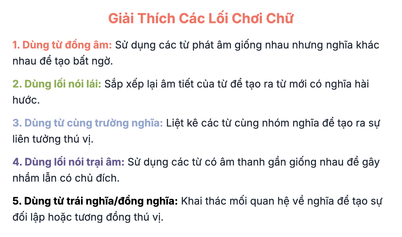 Chơi chữ là gì? Tác dụng và ví dụ về biện pháp tu từ chơi chữ lớp 9