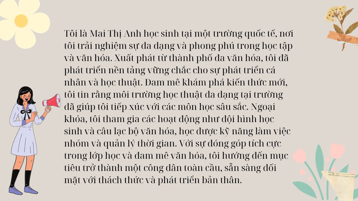 Viết đoạn văn giới thiệu bản thân vào một tấm thẻ rồi trang trí thật đẹp