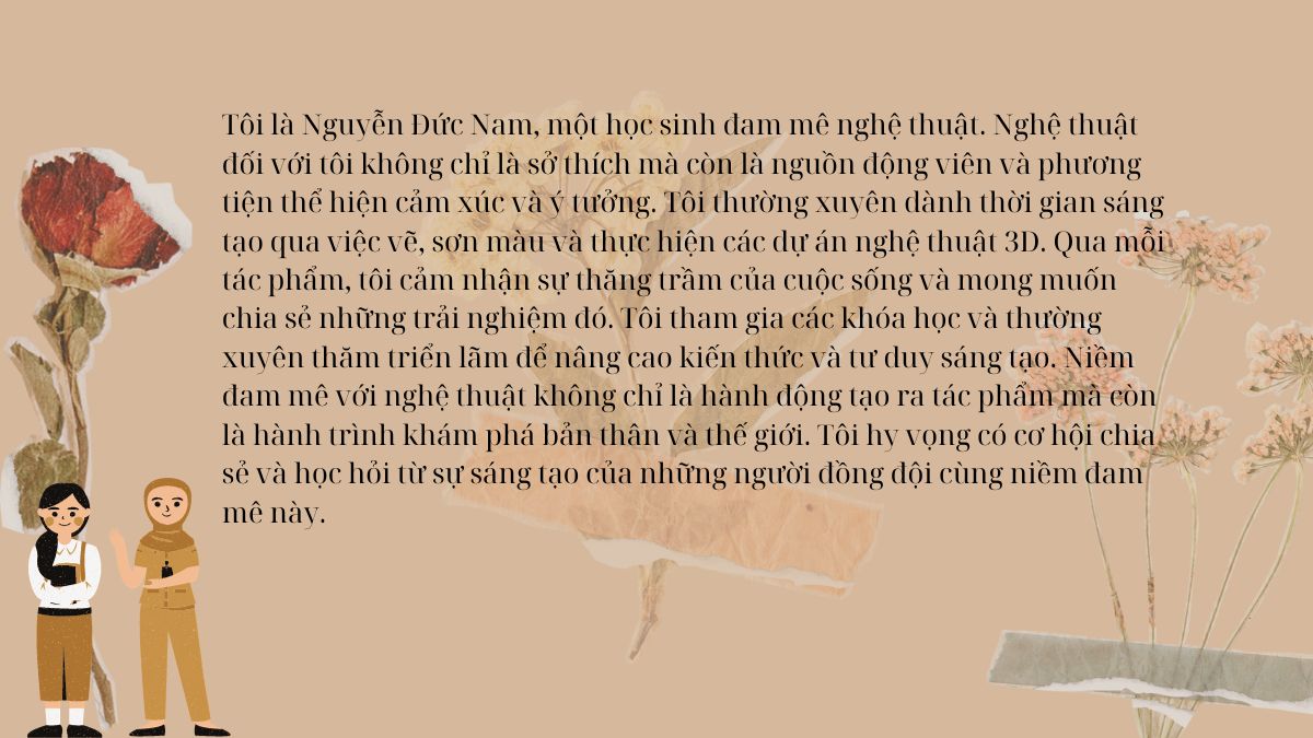 Viết đoạn văn giới thiệu bản thân vào một tấm thẻ rồi trang trí thật đẹp