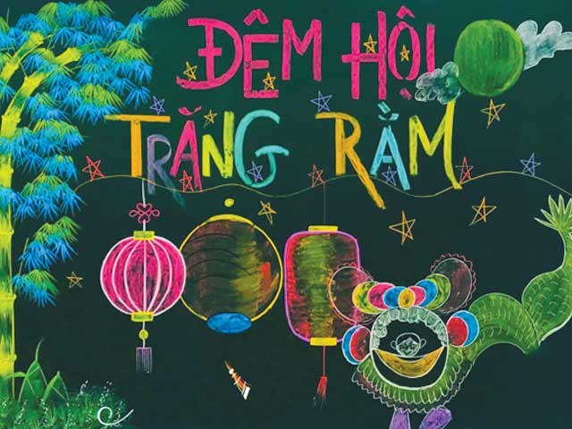 Các mẫu trang trí bảng Tết Trung thu đẹp, ấn tượng nhất 2024