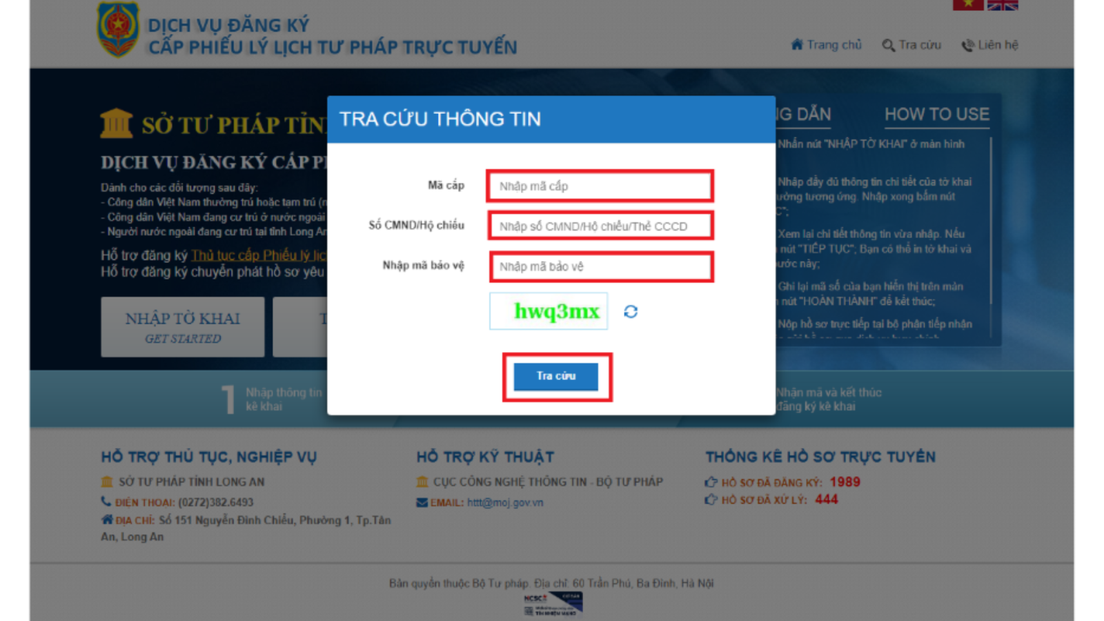 Hướng dẫn tra cứu lý lịch tư pháp trực tuyến
